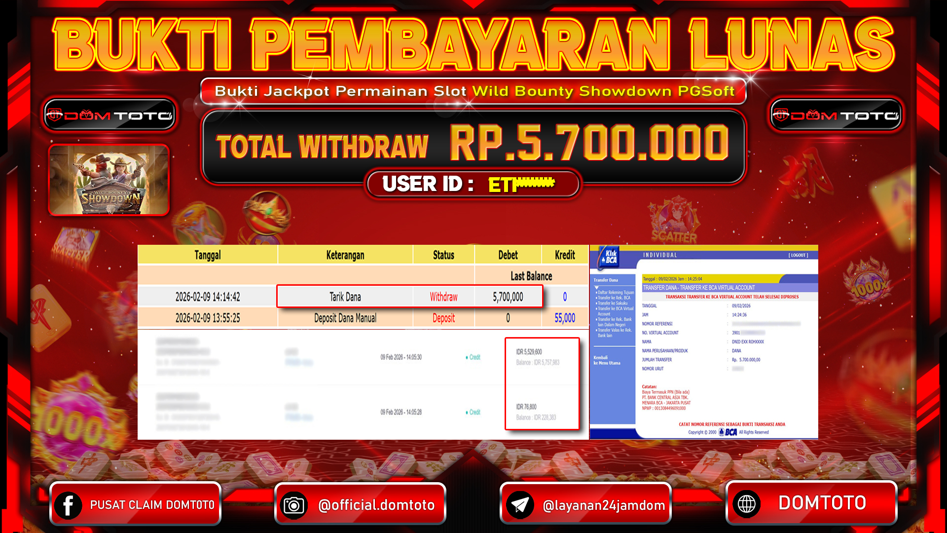 JACKPOT SLOT Wild Bounty Showdown PGSoft 09 FEBRUARI 2026